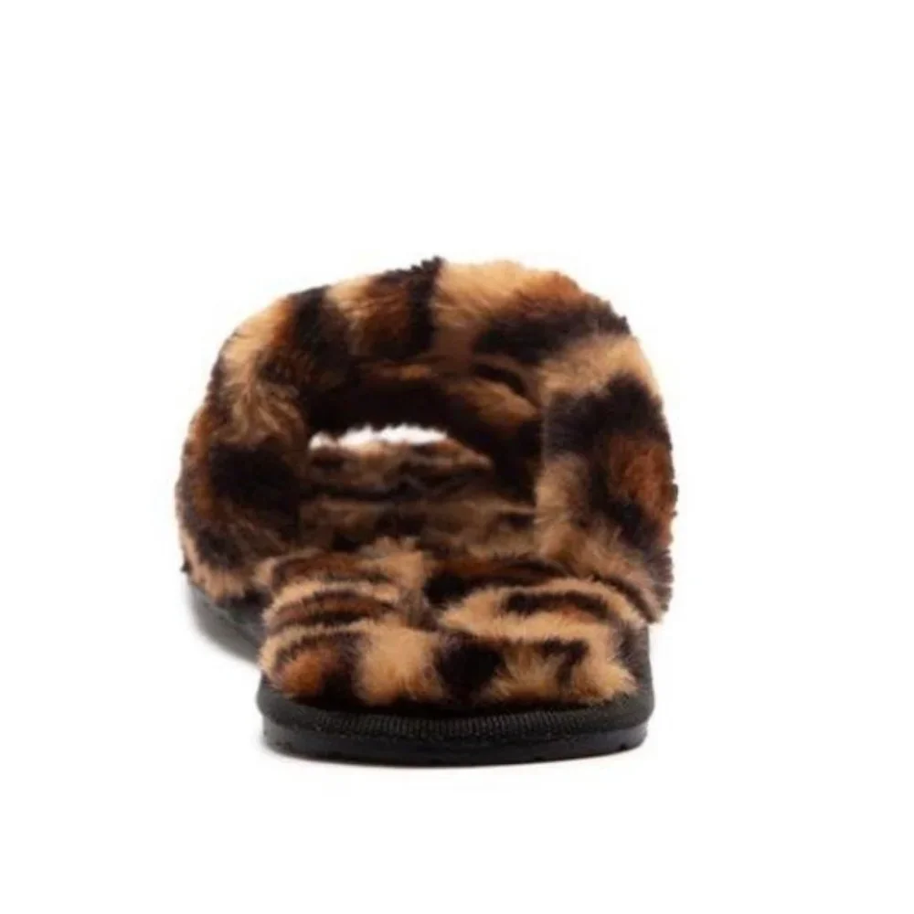 !! NEW !! Fluffy Square Toe Leopard Slippers - Picture 5 of 5